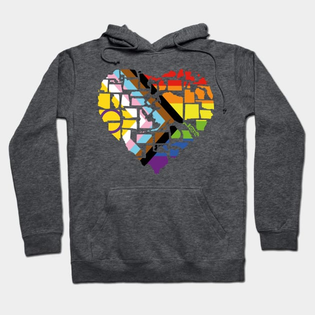 Intersex-Inclusive Progress Pride Flag Shirt Love Not Hate 2SLGBTQ+ Pride in All 50 States Gay Pride Shirts Queer Pride Bisexual Pride Hoodie by Yesteeyear